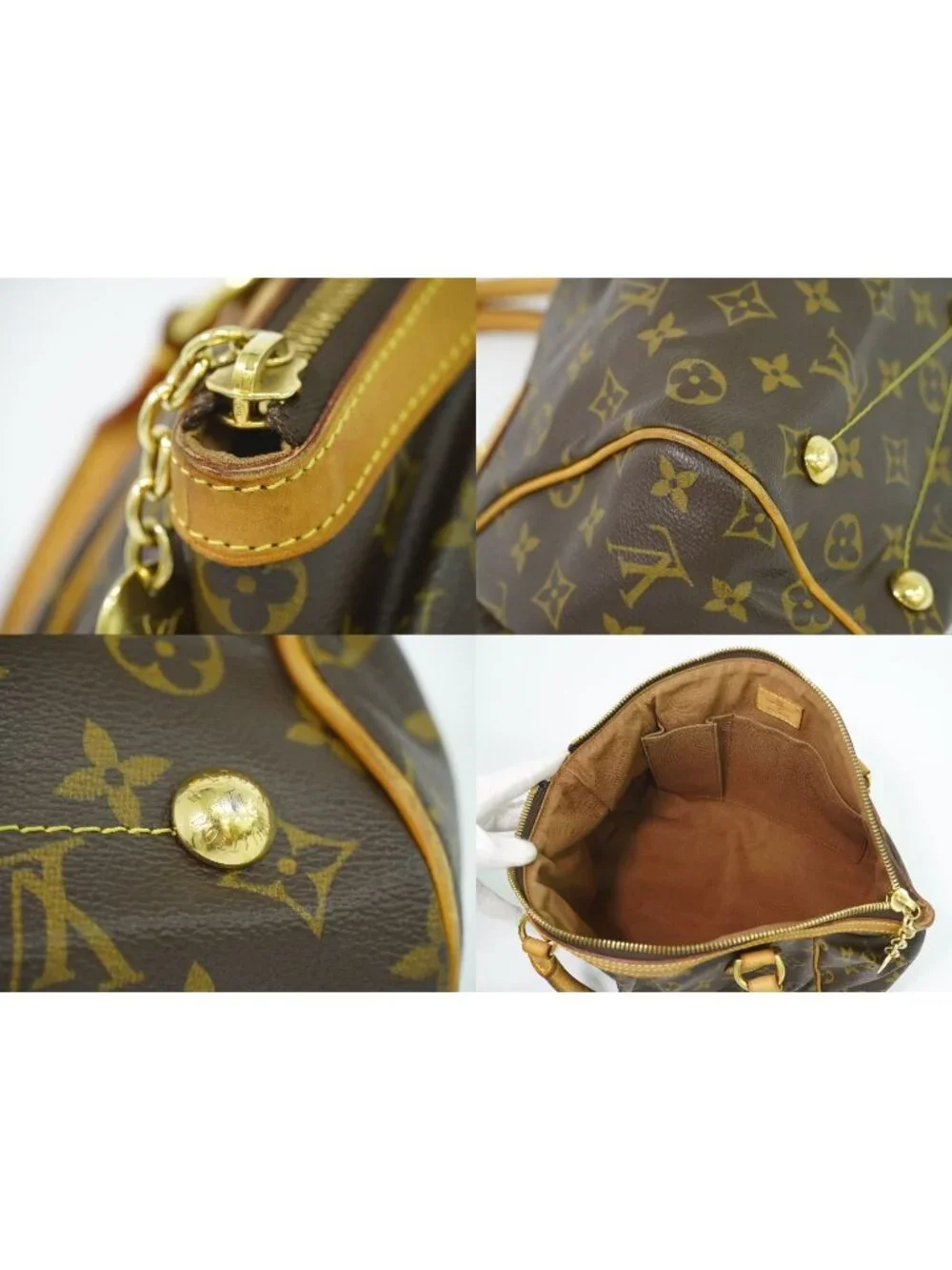 Louis Vuitton LV Tivoli PM Monogram Handbag Brown